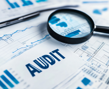 lupa sobre documentos financieros con análisis y gráficos